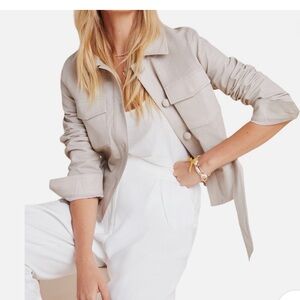 LaMarque leather beige jacket Size M No Belt